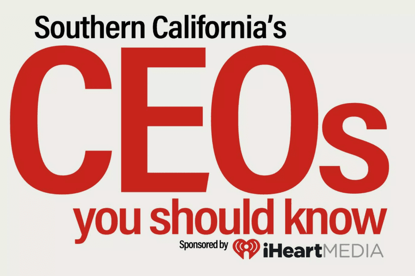 Bold text reads "Southern California's CEOs you should know," with "CEOs" emphasized. Sponsored by iHeartMedia, featuring their logo.