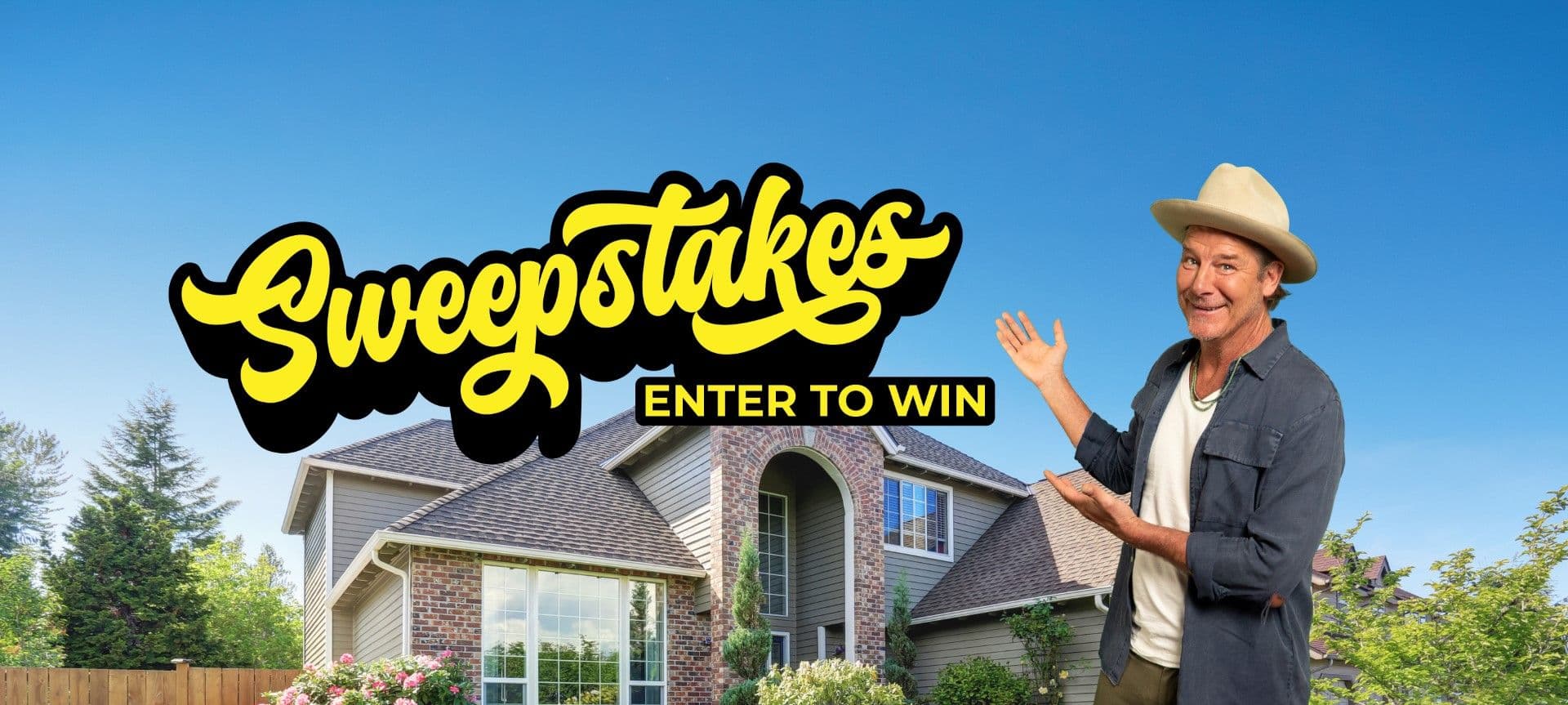 Sweepstakes - Enter to Win - Ty Pennington in front of house