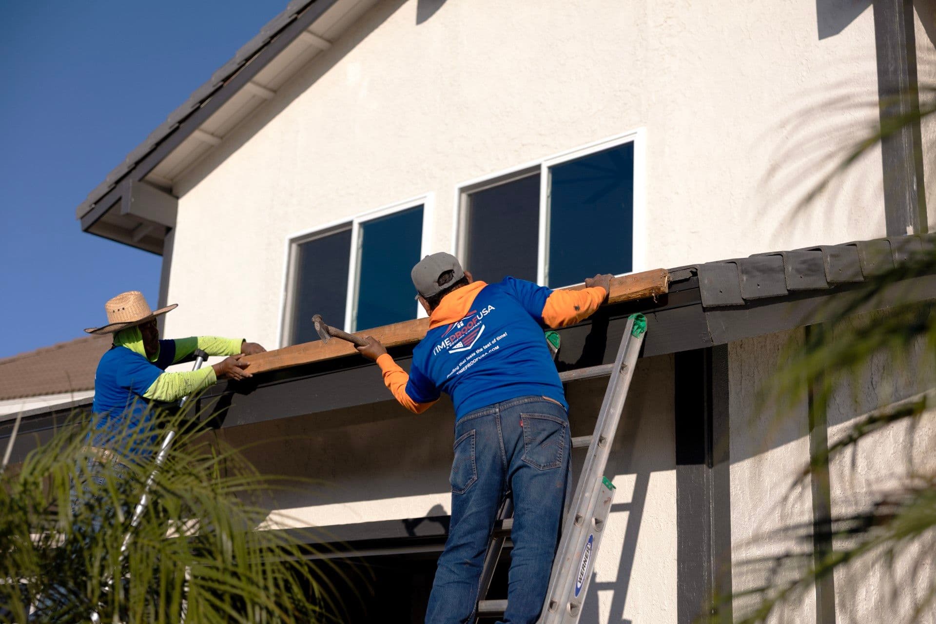 Steve working on roof